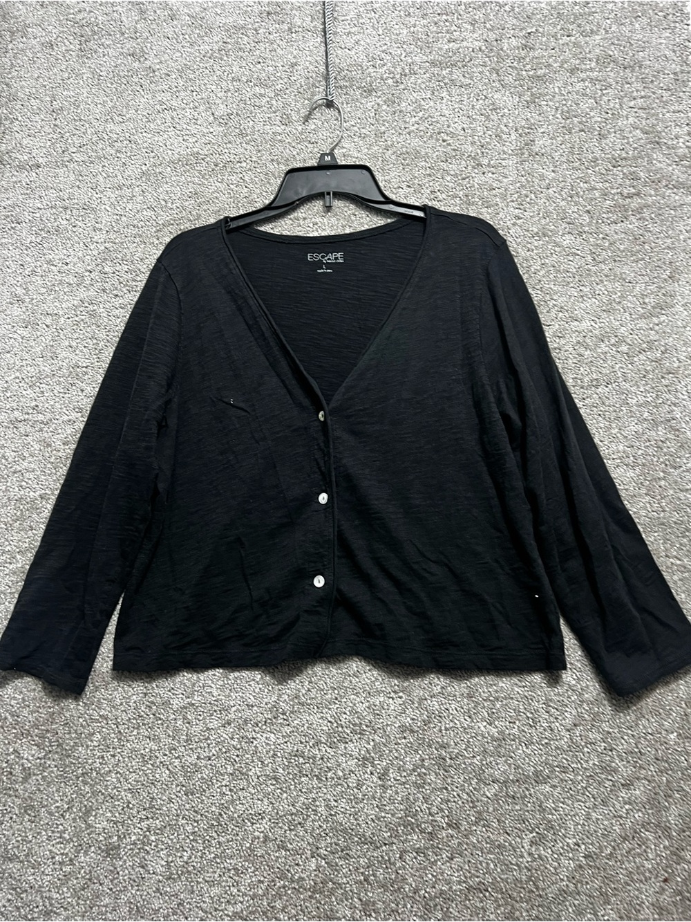 Escape habitat Clothes Woman’s Lightweight Button Front Cardigan Knit Black L